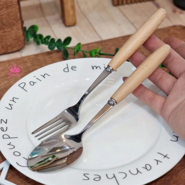 قاشق چنگال دسته بامبو