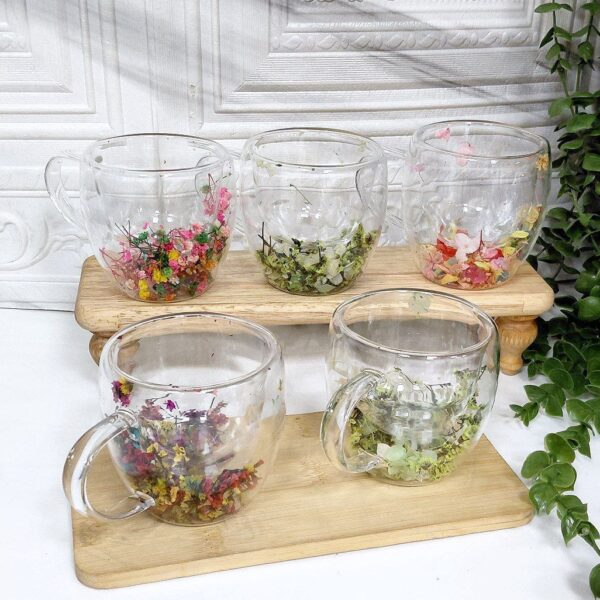 لیوان دوجداره گل دار 250ml