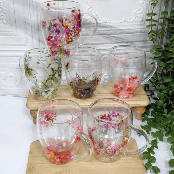 لیوان دوجداره گل دار 350ml