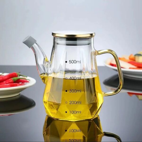 روغن ریز پیرکس دسته عسلی درب استیل